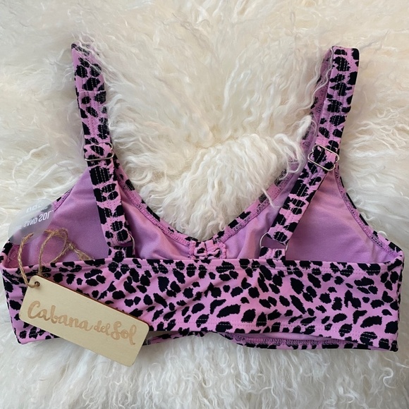 cabana del sol pink leopard bikini top. Size M. NWT - Picture 5 of 5